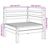 Garten-Ecksofas, 2 Stück, braunes Wachs, massives Kiefernholz