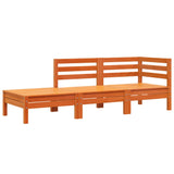 3-Sitzer-Gartensofa, braunes Wachs, massives Kiefernholz