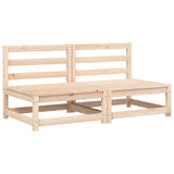 Canapés de jardin sans accoudoirs coussins 2pcs bois massif pin