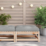 Repose-pied de jardin avec coussin bois de pin massif