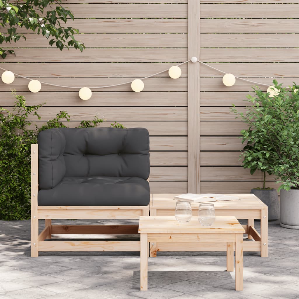 Garten-Ecksofa mit Kissen und Fußhocker