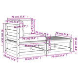 Canapé d'angle de jardin avec coussins et repose-pieds