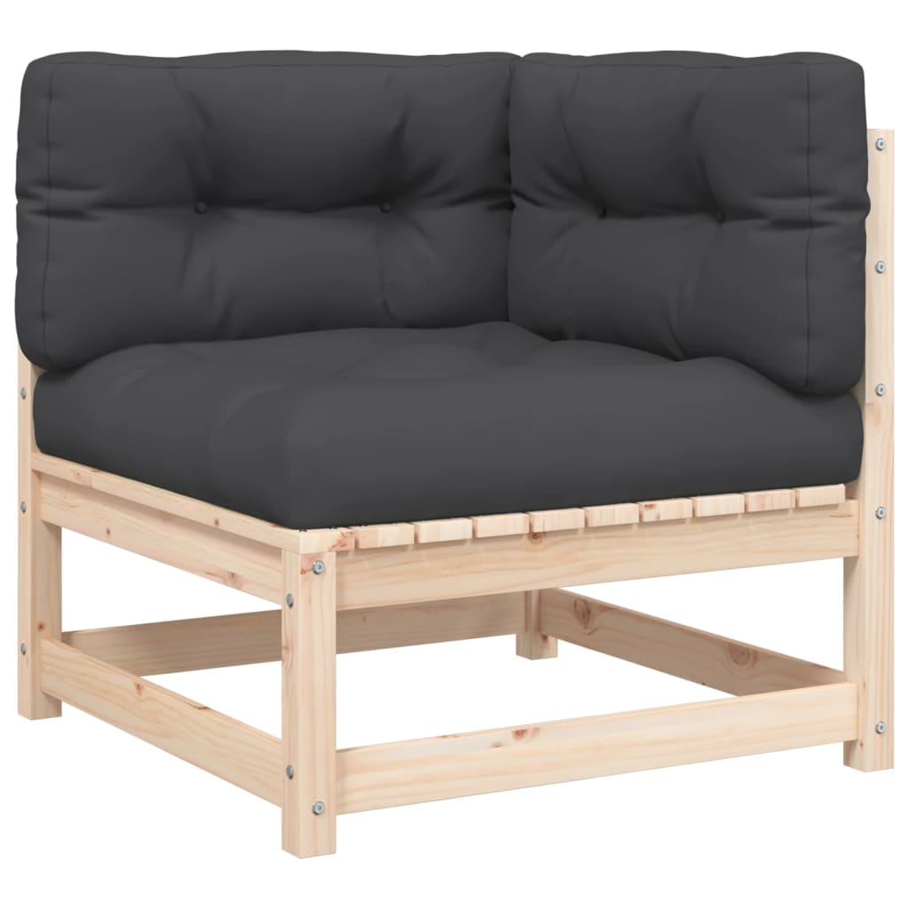 Gartensofa mit 2-Sitzer-Kissen aus massivem Kiefernholz