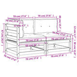 Canapé de jardin coussins 2 places cire marron bois pin massif