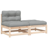 Garden sofa without armrests with cushions and footrest