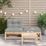 Garden sofa without armrests with cushions and footrest