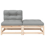 Garden sofa without armrests with cushions and footrest