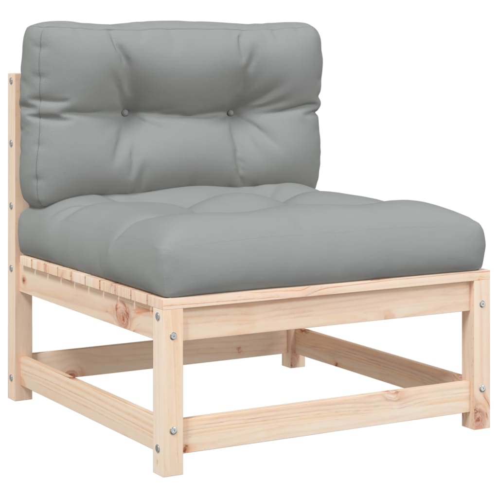 Garden sofa without armrests with cushions and footrest