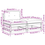 Garden sofa without armrests with cushions and footrest