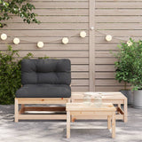 Garden sofa without armrests with cushions and footrest