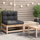 Garden sofa without armrests with cushions and footrest