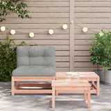 Garden sofa without armrests with cushions and footrest