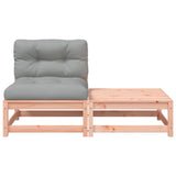 Garden sofa without armrests with cushions and footrest