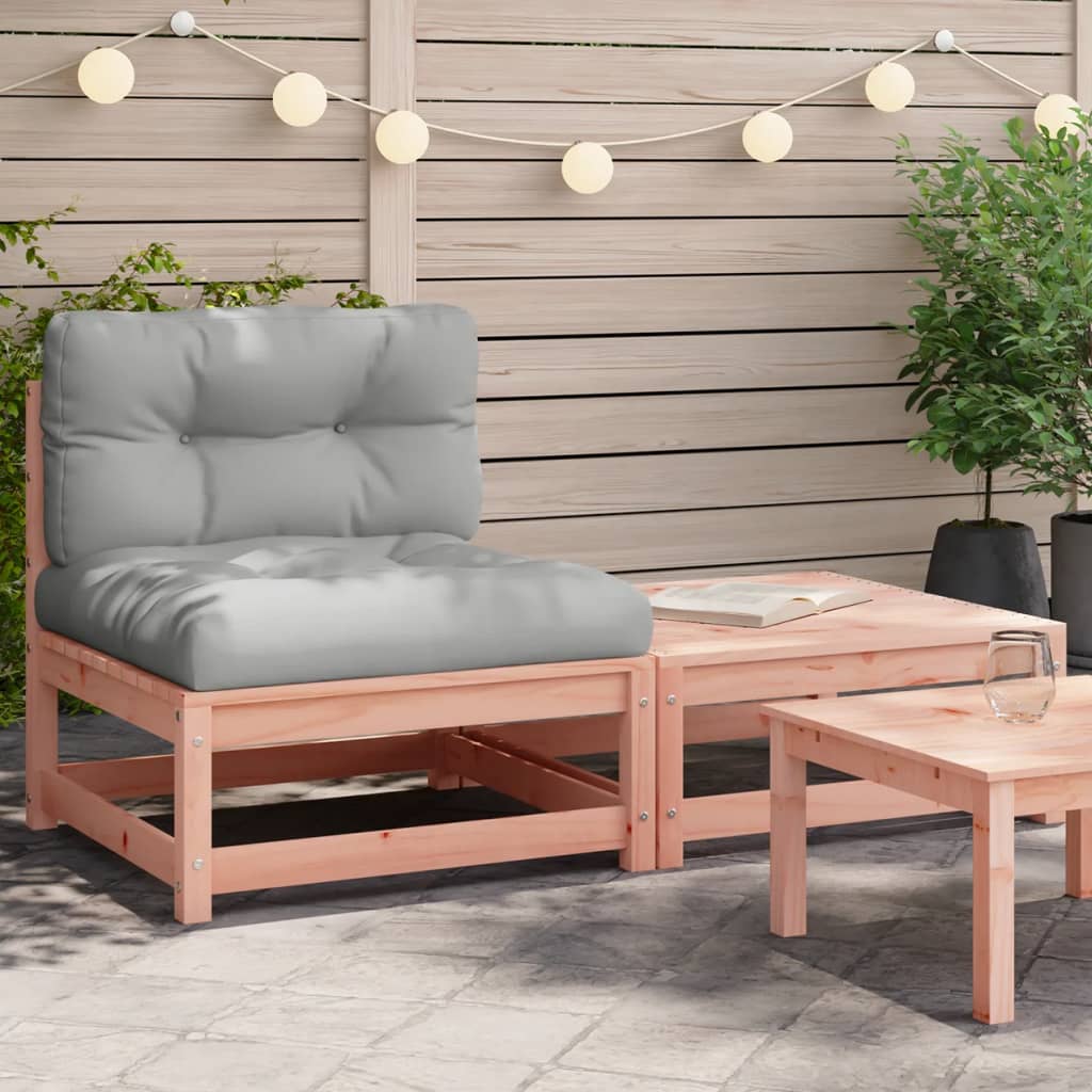 Garden sofa without armrests with cushions and footrest