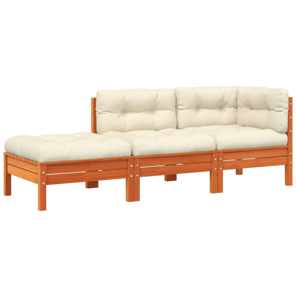 Garden sofa with cushions and footrest 2 seater