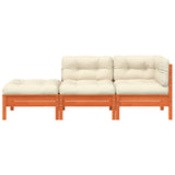 Garden sofa with cushions and footrest 2 seater