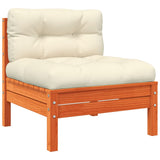 Garden sofa with cushions and footrest 2 seater