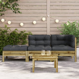 Garden sofa with cushions and footrest 2 seater