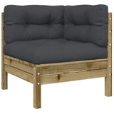 Garden sofa with cushions and footrest 2 seater