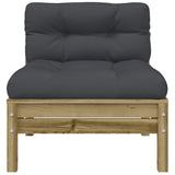 Garden sofa with cushions and footrest 2 seater