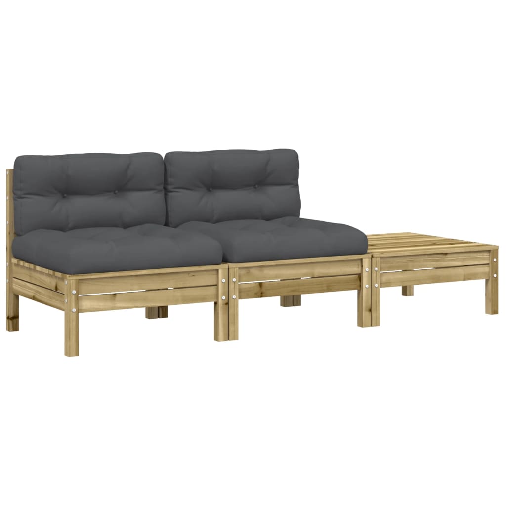 Garden sofa with cushions and footrest 2 seater