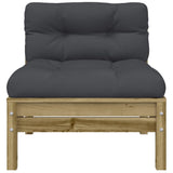 Garden sofa with cushions and footrest 2 seater