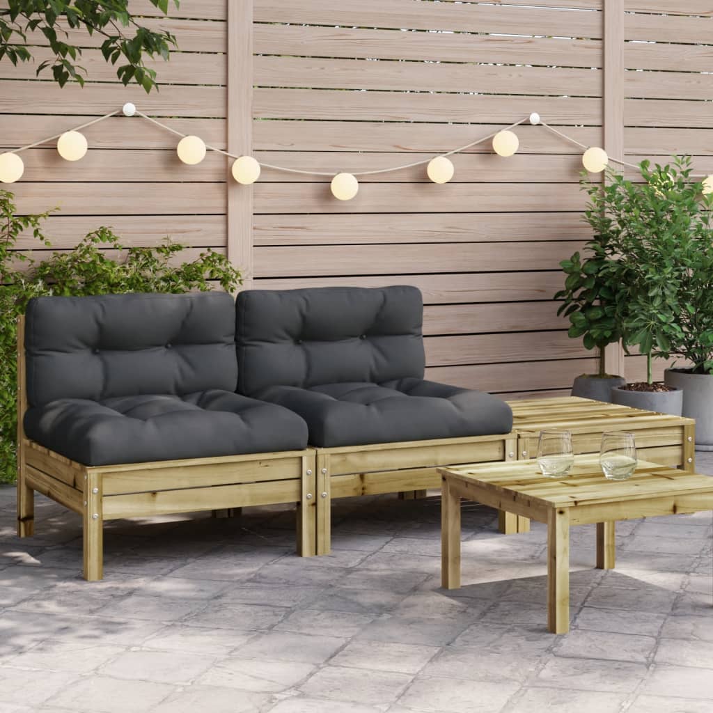 Garden sofa with cushions and footrest 2 seater