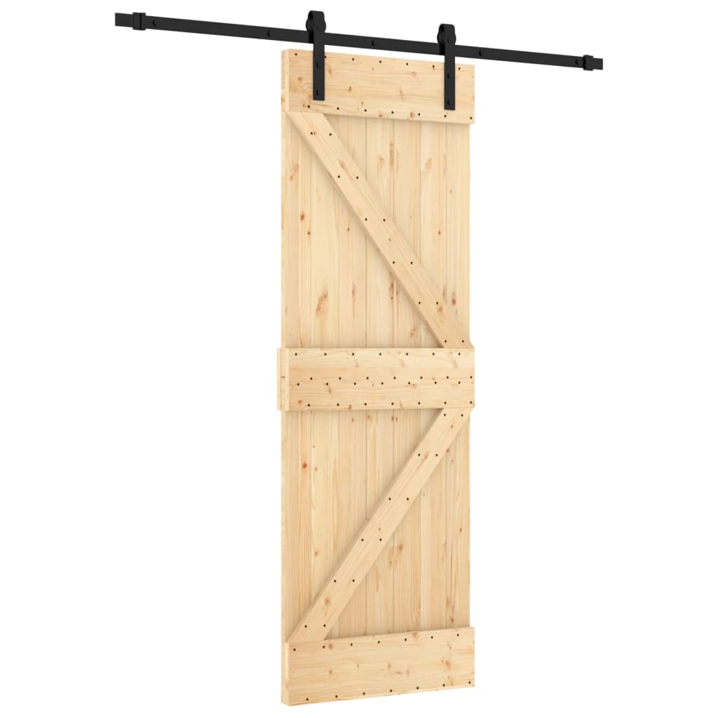 Sliding door and hardware kit 70x210 cm solid pine