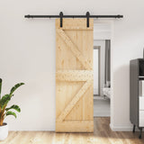 Sliding door and hardware kit 70x210 cm solid pine