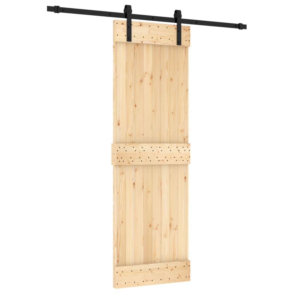 Porte coulissante et kit de quincaillerie 70x210 cm pin massif