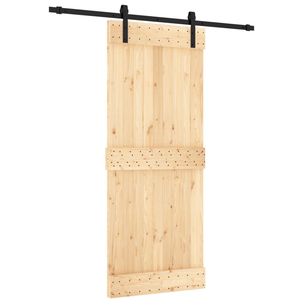 Sliding door and hardware kit 85x210 cm solid pine