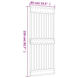 Sliding door and hardware kit 85x210 cm solid pine