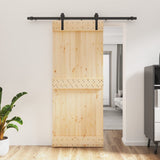 Sliding door and hardware kit 85x210 cm solid pine