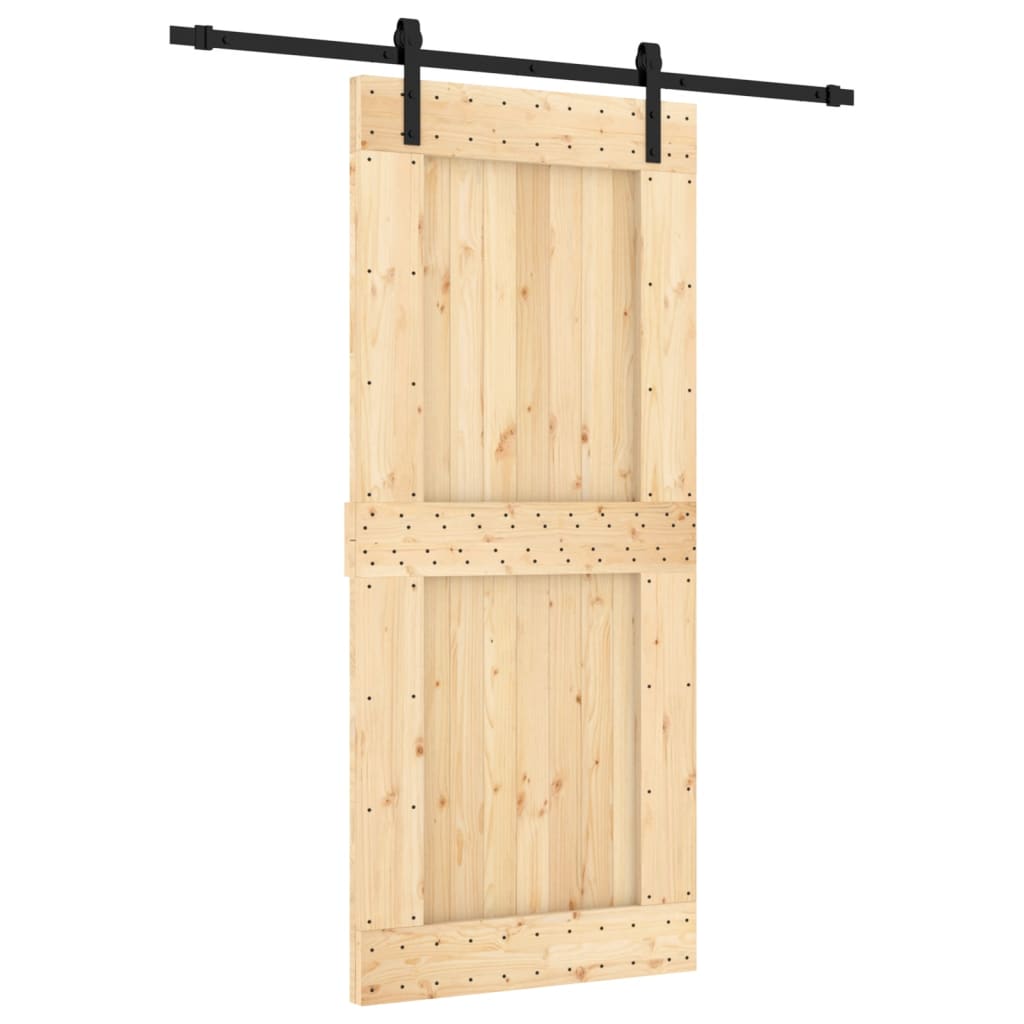 Sliding door and hardware kit 90x210 cm solid pine