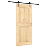 Sliding door and hardware kit 90x210 cm solid pine