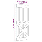 Porte coulissante et kit de quincaillerie 85x210 cm pin massif