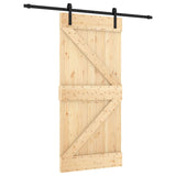 Sliding door and hardware kit 95x210 cm solid pine