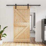 Sliding door and hardware kit 95x210 cm solid pine