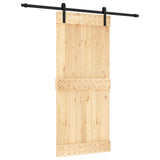 Sliding door and hardware kit 90x210 cm solid pine