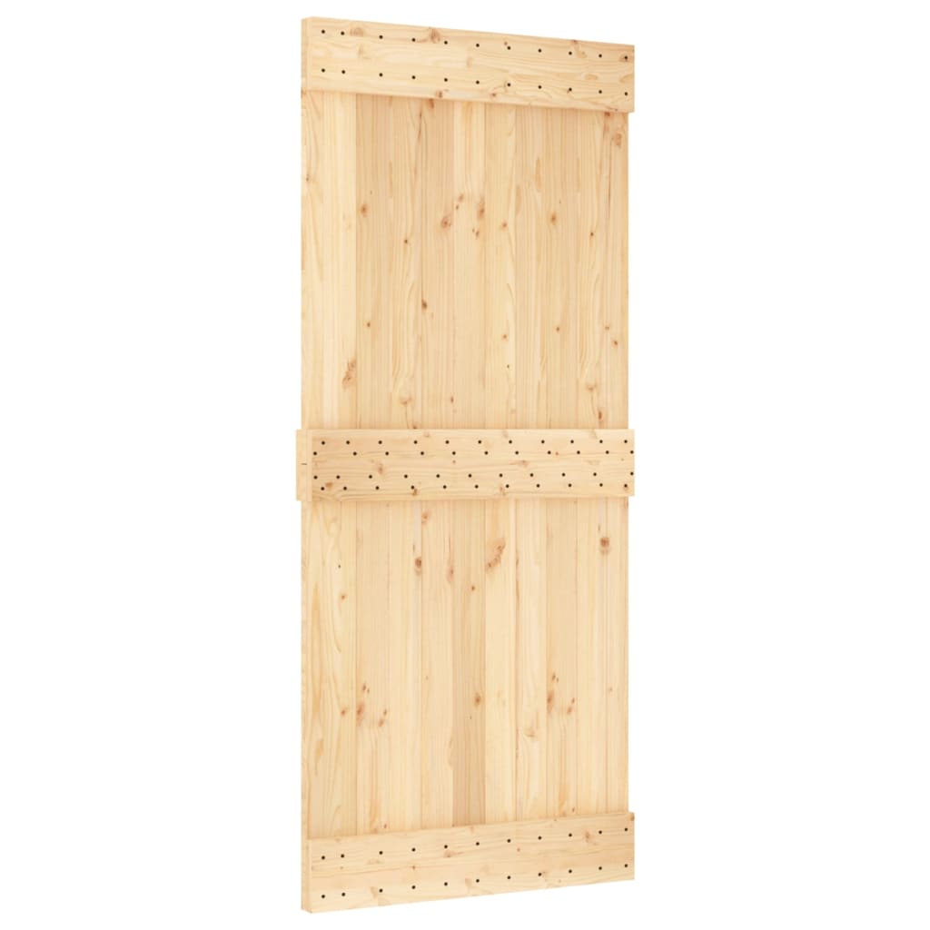 Sliding door and hardware kit 90x210 cm solid pine