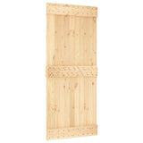 Sliding door and hardware kit 90x210 cm solid pine