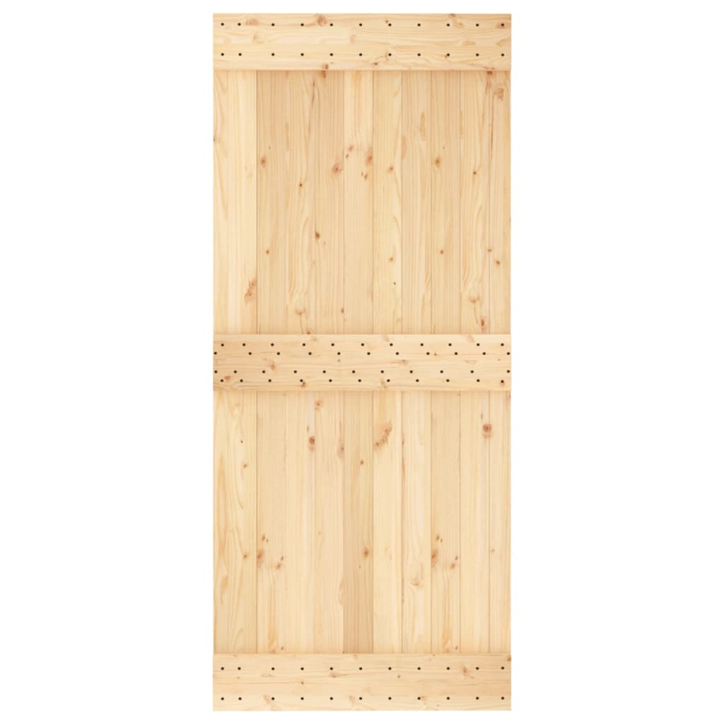 Sliding door and hardware kit 90x210 cm solid pine