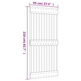 Porte coulissante et kit de quincaillerie 95x210 cm pin massif