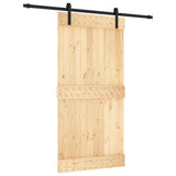 Sliding door and hardware kit 100x210 cm solid pine