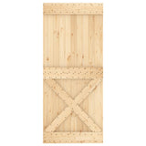 Sliding door and hardware kit 90x210 cm solid pine