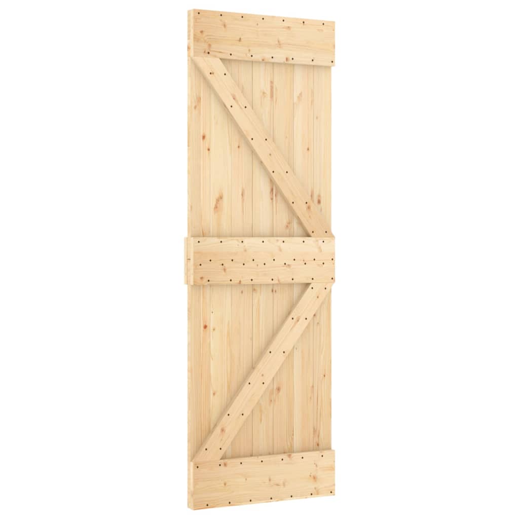 Sliding door and hardware kit 70x210 cm solid pine