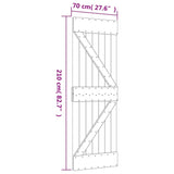 Sliding door and hardware kit 70x210 cm solid pine