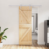 Sliding door and hardware kit 70x210 cm solid pine