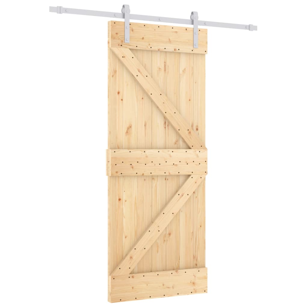 Sliding door and hardware kit 85x210 cm solid pine