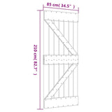 Sliding door and hardware kit 85x210 cm solid pine